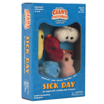Giantmicrobes Sick Day Themed Gift Box - Learn About These Common Germs With This 5 Piece Box Set Of 3'' Keychains, Uniquely Edu