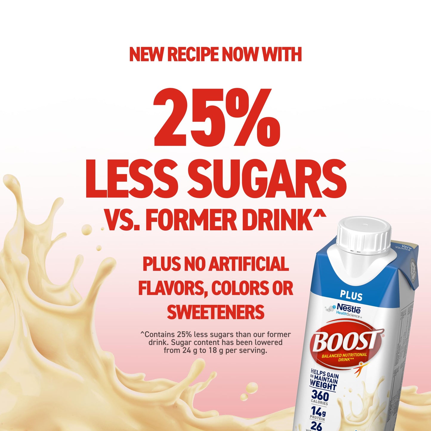 BOOST Plus Ready to Drink Nutritional Drink, Very Vanilla, 8 Fl Oz, Pack of 24