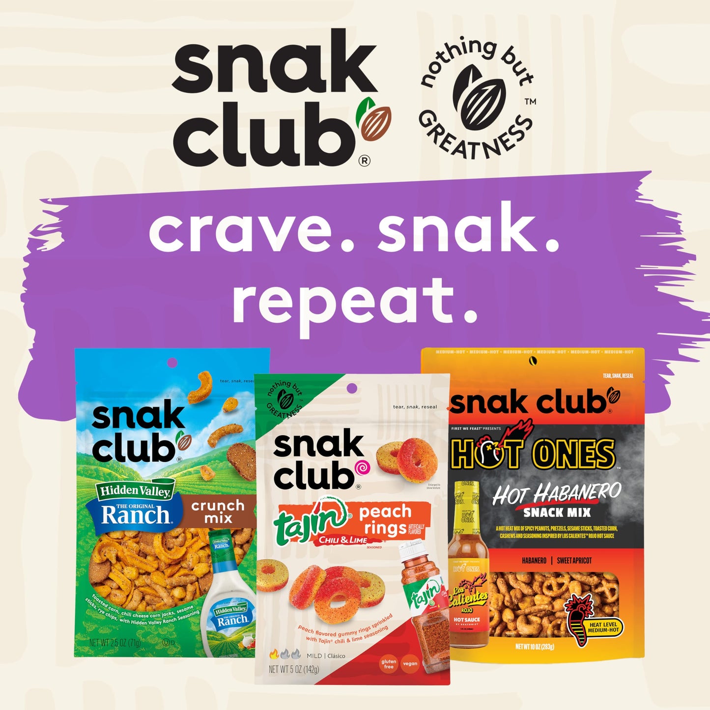 Snak Club Tropical Trail Mix with Peanuts, Dried Papaya, Raisins, Banana Chips, Dried Pineapple, Coconut Chips, and Almonds, Glu