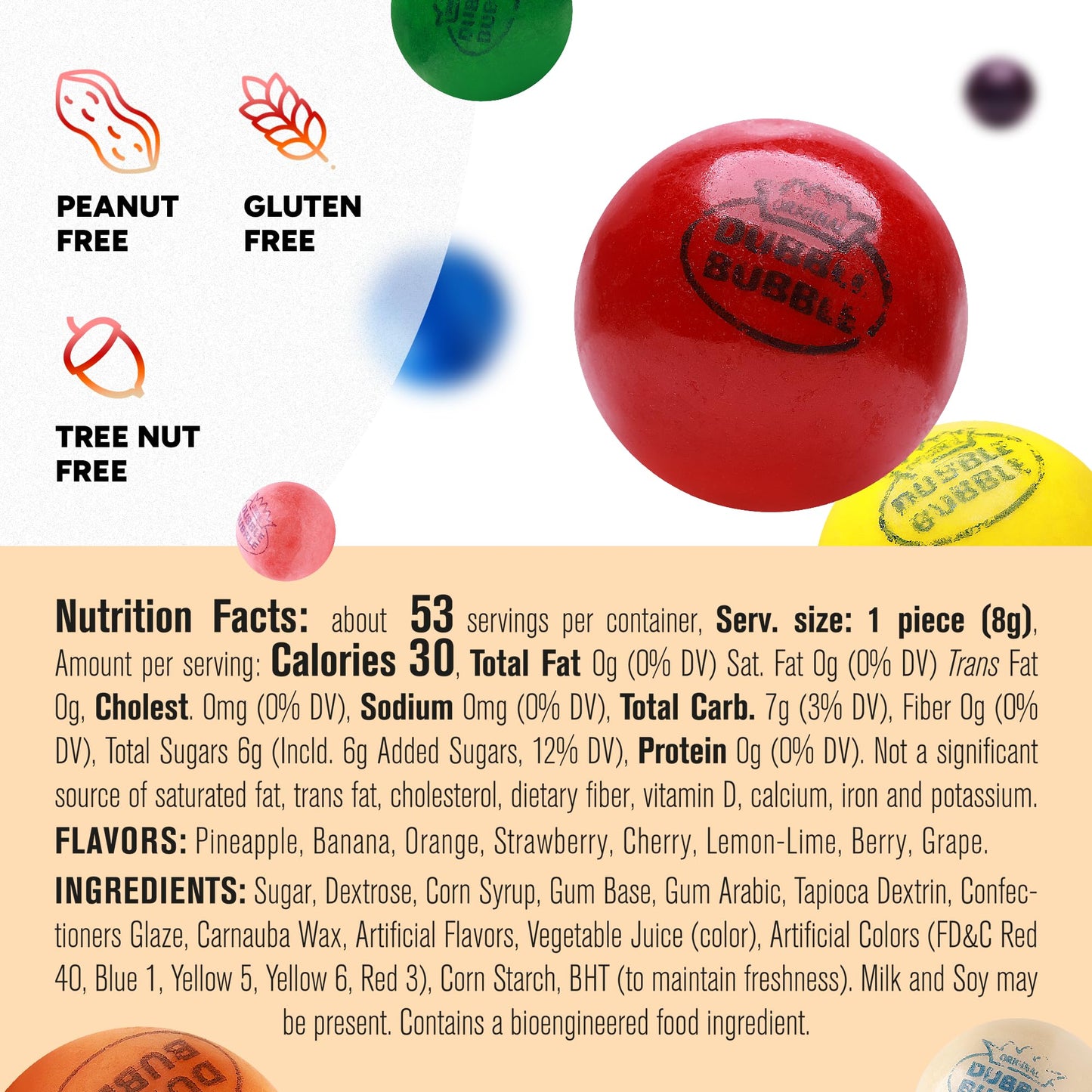 Crafty Confections Gumballs – Mixed Fruit Chewing Gum, 15 OZ, 53 Count, Multicolor