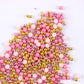 Valentine Sprinkles for Cake Decorating 7 Ounce Rose Gold Pink Sugar Pearl Metallic Sprinkles for Cupcake Toppers, Cookies, Ice 