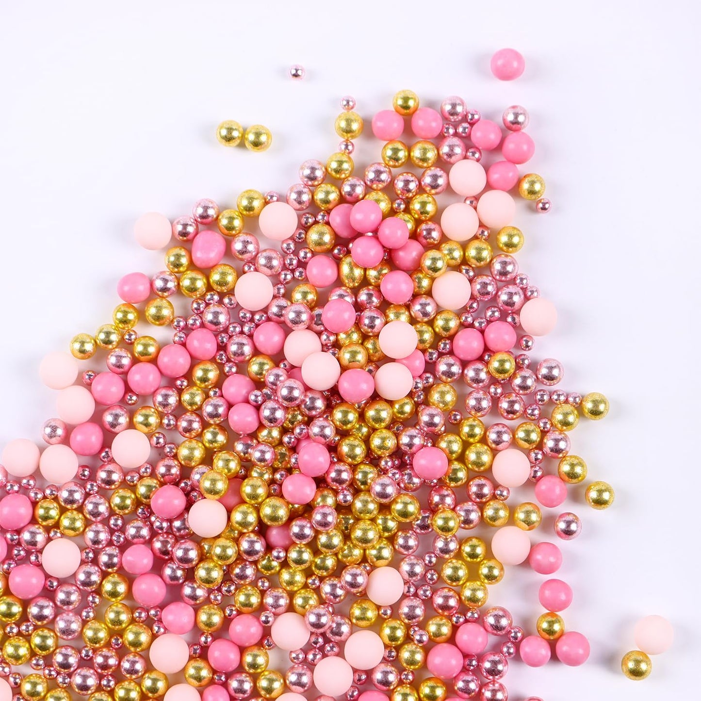Valentine Sprinkles for Cake Decorating 7 Ounce Rose Gold Pink Sugar Pearl Metallic Sprinkles for Cupcake Toppers, Cookies, Ice 