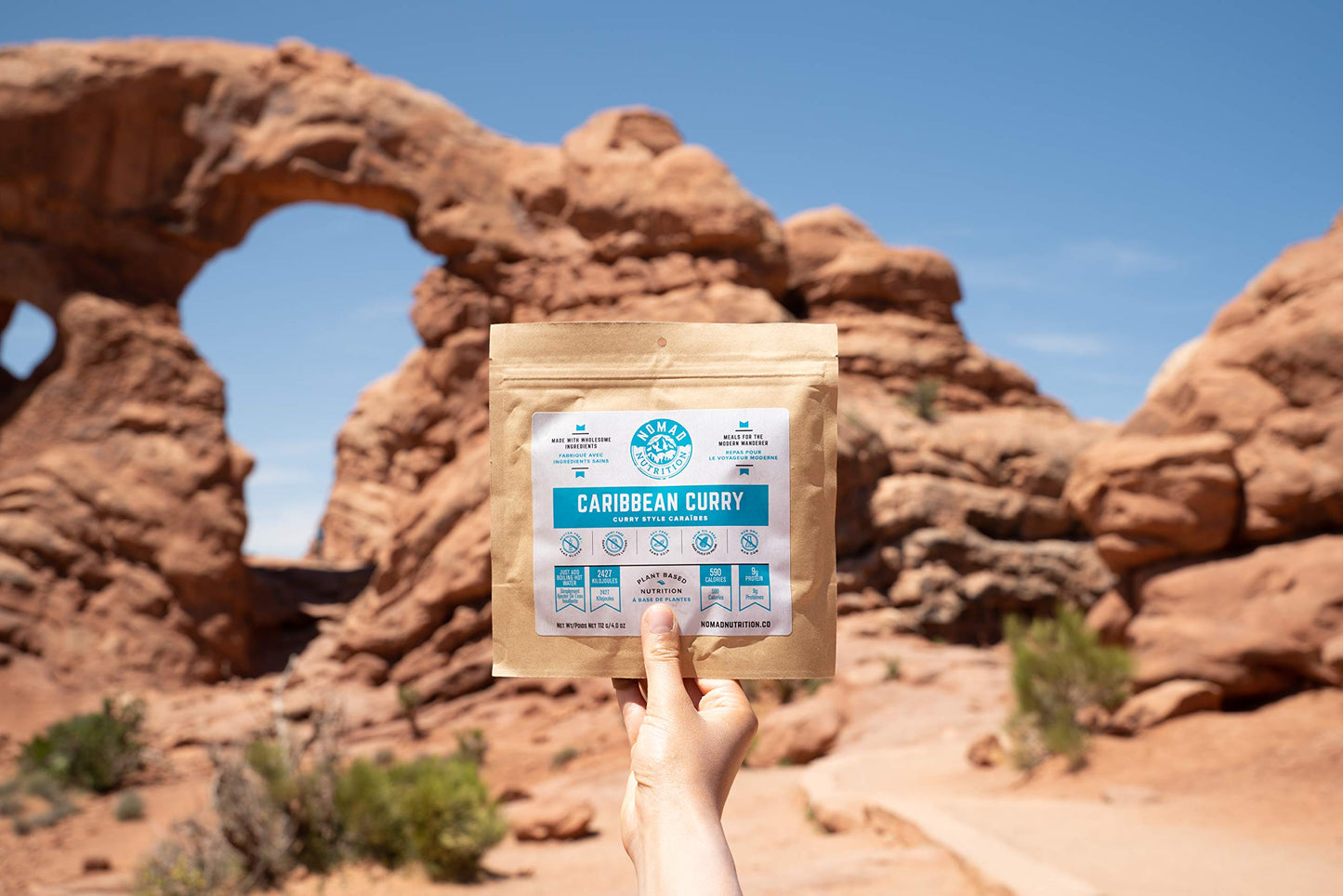 Nomad Nutrition Caribbean Curry | Instant Freeze Dried Backpacking & Camping Food | Plant-Based, Non-GMO Hiking Meals with High-