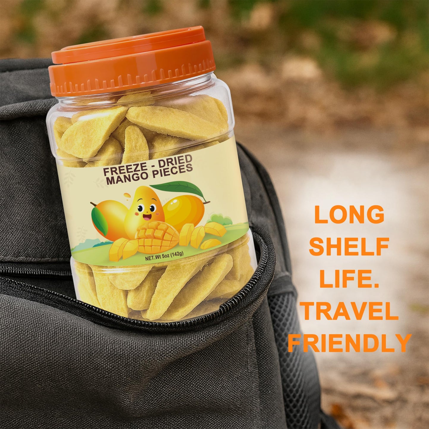 5 Oz Enhanced Freeze-Dried Mango Sliced, Freeze Dried Fruit Mangoes, Crunchy Natural Snack With Low Calories, Fresh Mango-Chips, Fruit Snacks For Kids, Travel, Smoothie, Yogurt, Baked Goods, Holiday Gifts