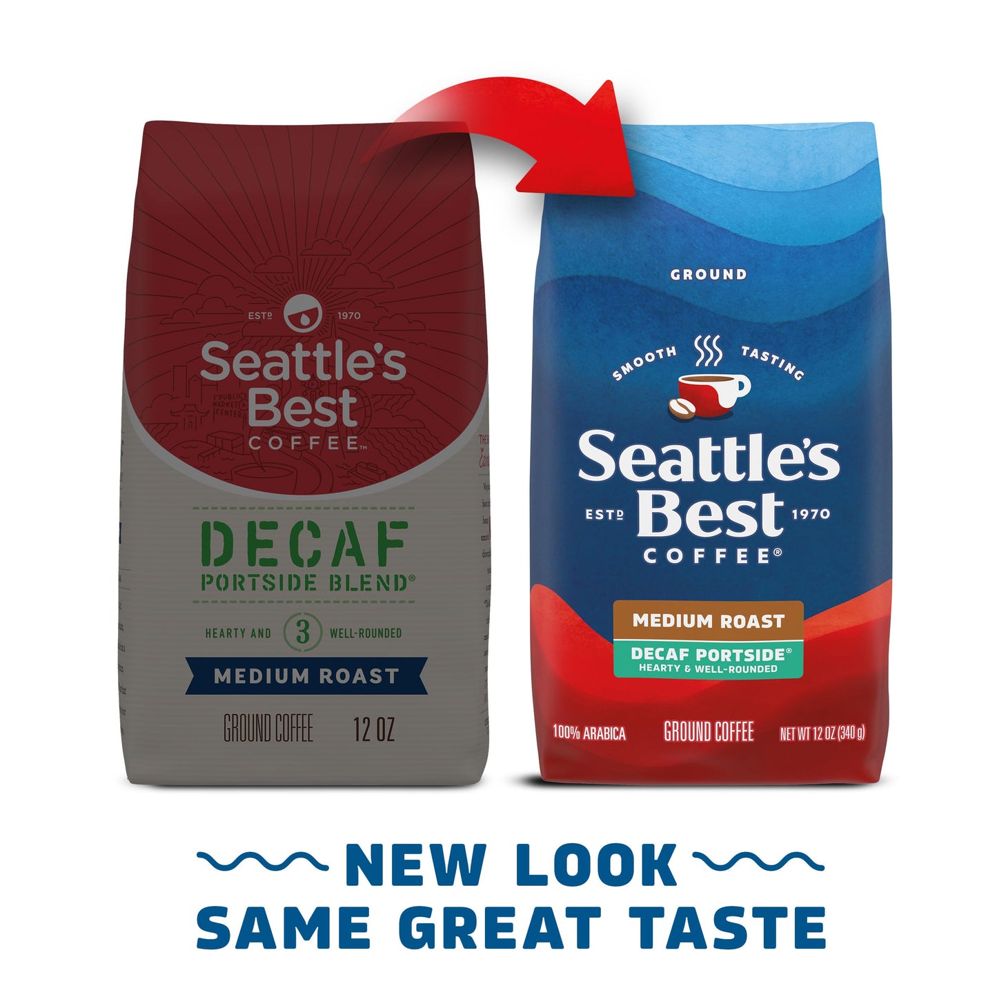 Seattles Best Coffee Decaf Portside Blend Ground Coffee, 12 Ounce Bags, Pack of 6