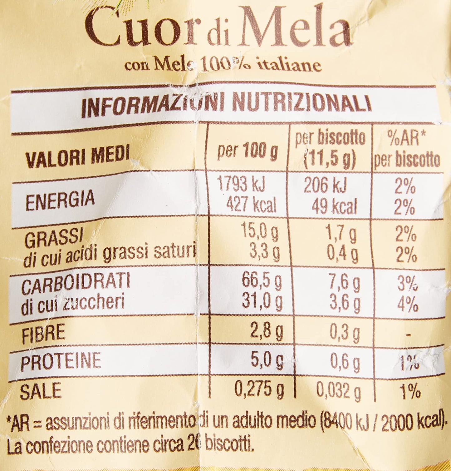 Mulino Bianco ''Cuor Di Mela'' 11.5 Oz Bag