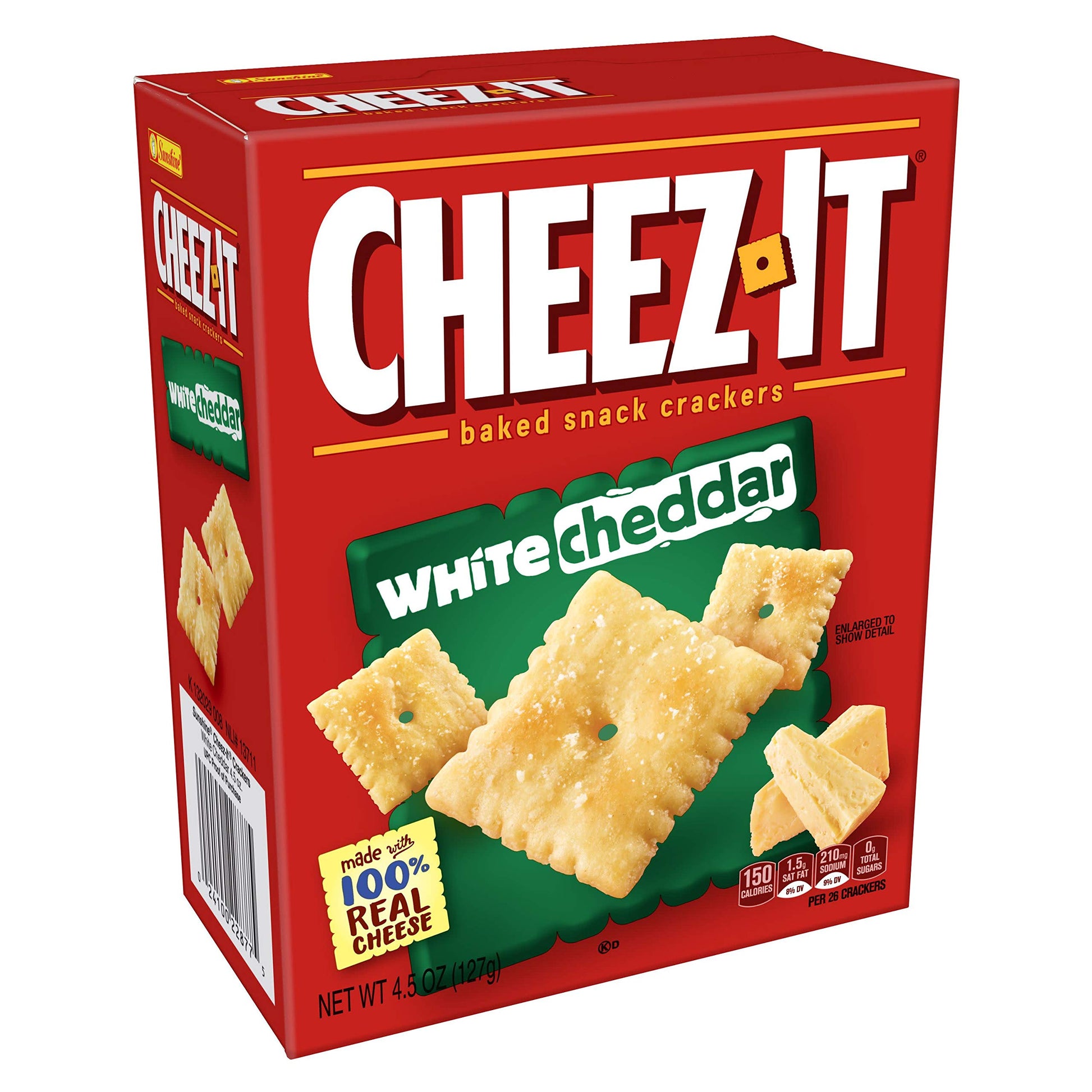 Cheez-It White Cheddar Crackers, 4.5 Ounce (Pack of 12)