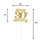 30Th Birthday Cake Topper, 30Th Happy Birthday Party Decoration With Premium Gold Glitter