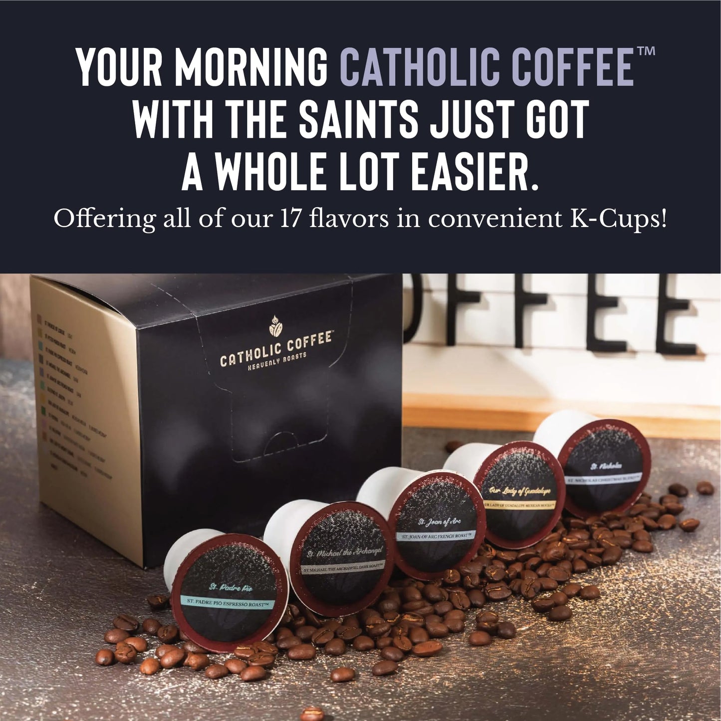 St. Joan Of Arc French Roast Catholic Coffee (Whole Bean) 12 Oz Small-Batch Craft Coffee, Gift For Catholic Faithful & Coffee Lo