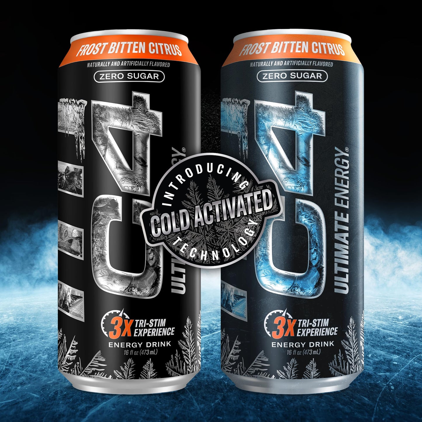Cellucor C4 Ultimate Pre Workout Energy Drink, Sugar Free, 300mg Caffeine, Frost Bitten Citrus, 16oz (Pack of 12)