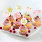 Keaziu Star Cupcake Toppers, 30PCS Twinkle Star Picks, Cardstock, Blue and Pink2, Perfect for Engagement, Bridal, Baby Shower, and Birthday Parties