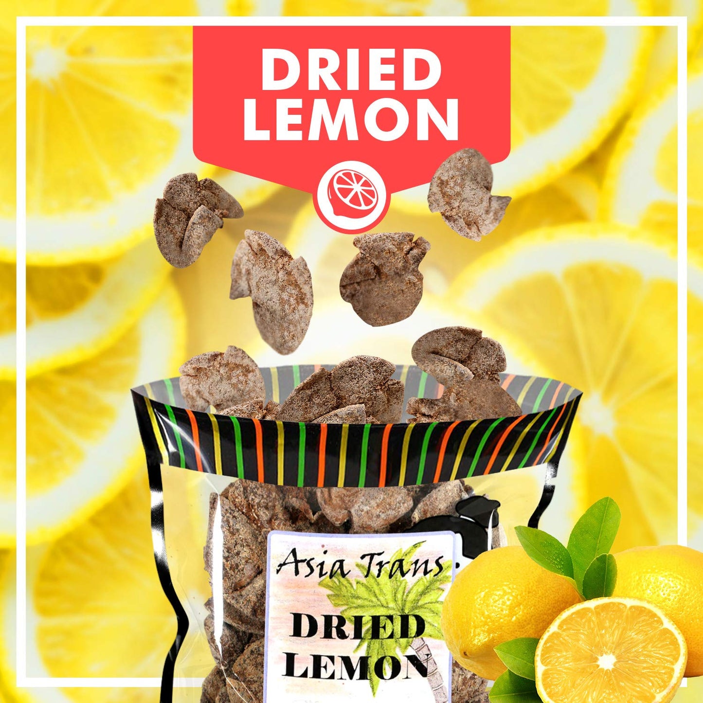 Dried Preserved Whole Lemon - Dehydrated Fruit Peel Snacks, Whole Lemon   Seed Slices, Li Hing Mui Preserved, Asian-Style