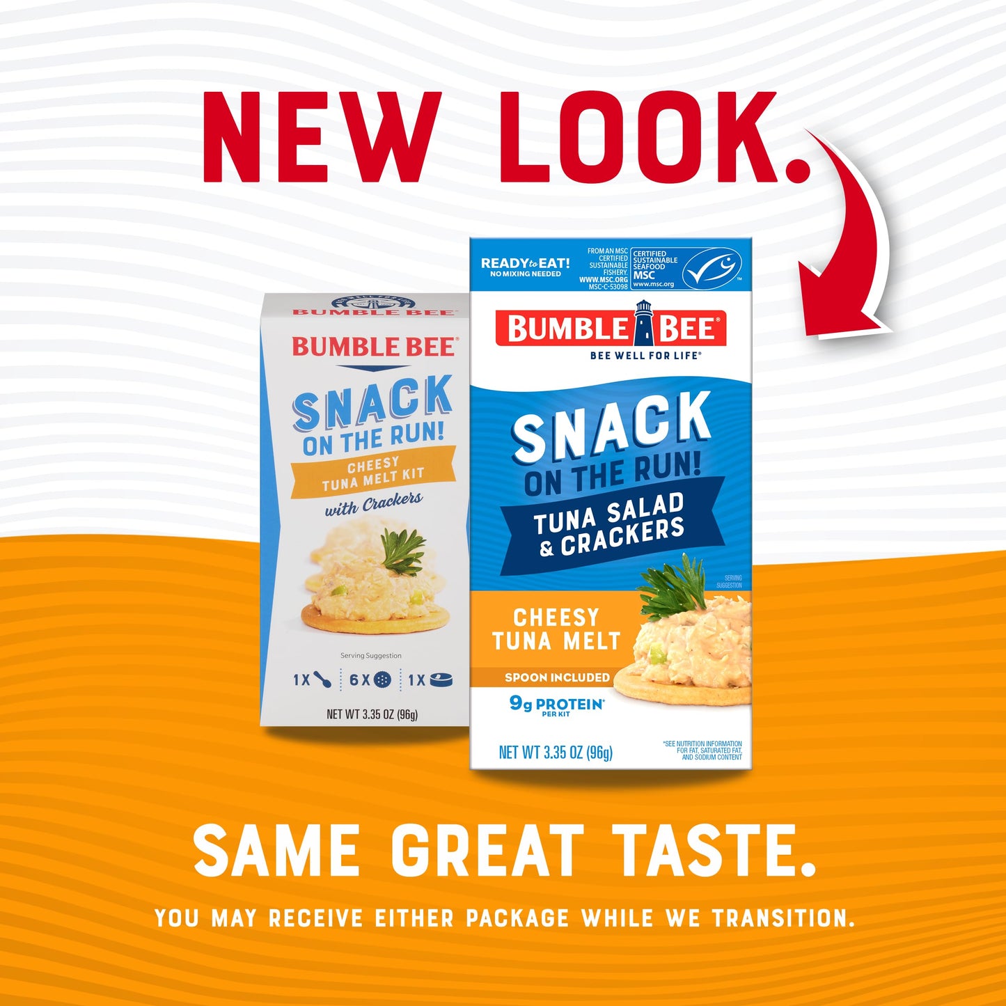 Bumble Bee Snack On The Run Cheesy Tuna Melt With Crackers Kit, 3.35 Oz (Pack Of 12) - Ready To Eat, Spoon Included - Wild Caught Tuna - Shelf Stable & Convenient Protein Snack