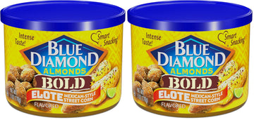 Blue Diamond Almonds, BOLD Elote Mexican Street Corn Flavored Snack Nuts, 6 Ounce Can (Pack of 2)