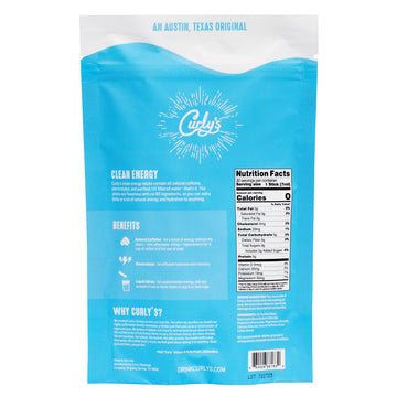 Curlys Clean Energy Caffeine & Electrolyte Sticks - 30 Flavorless Liquid Stick Packs - Keto, Paleo, Whole 30 Friendly