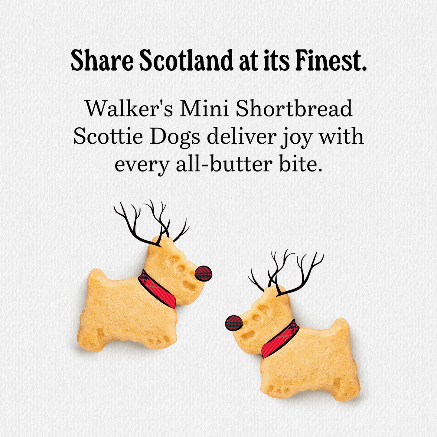 Walkers All-Butter Mini Scottie Dog Shaped Shortbread, 51-Count Carton, Authentic Shortbread Cookies from Scotland, Pack of 3