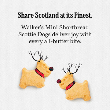 Walkers All-Butter Mini Scottie Dog Shaped Shortbread, 51-Count Carton, Authentic Shortbread Cookies from Scotland, Pack of 3