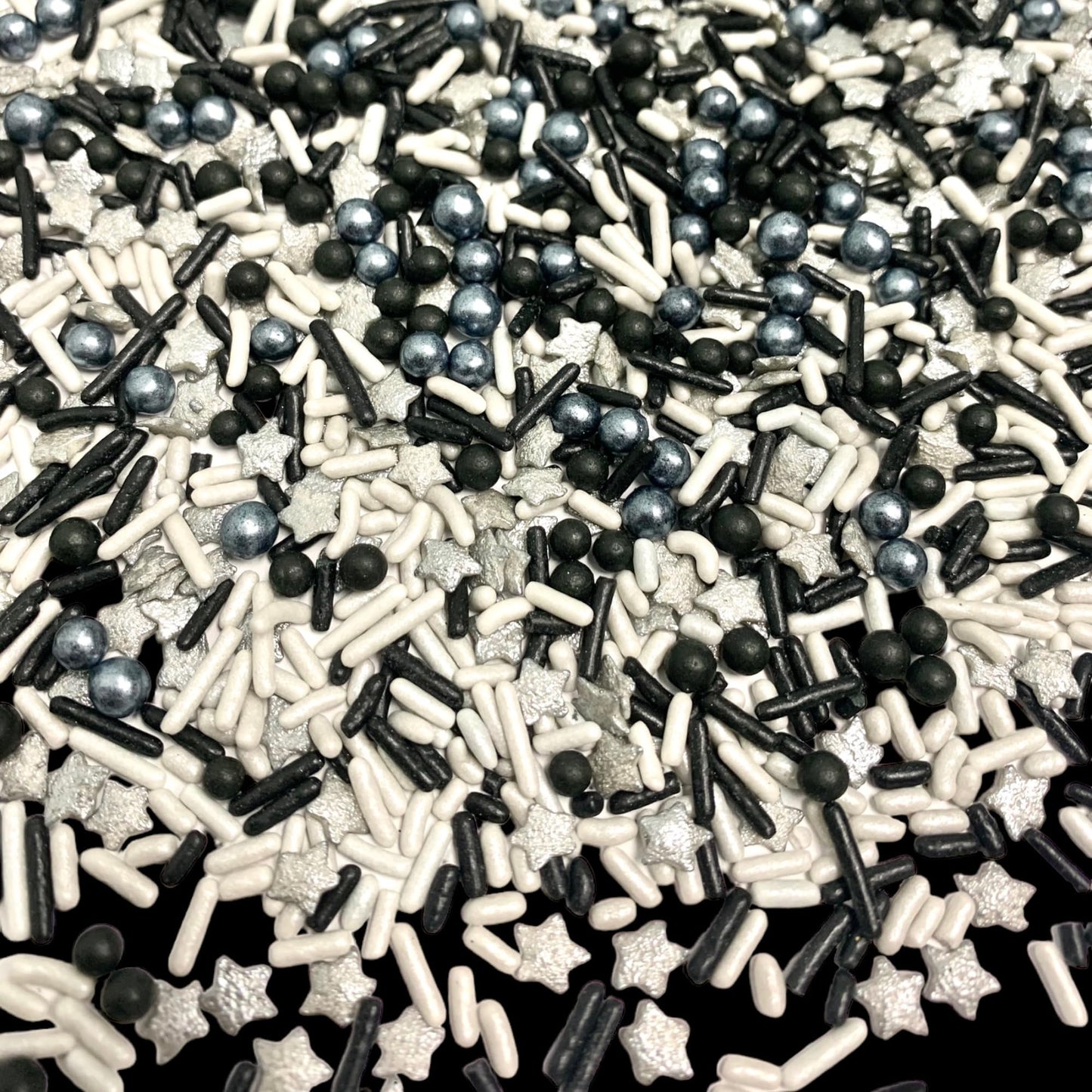 Cool Mom Sprinkles Silver & Black Themed Sprinkles for Cakes, Cupcakes & Desserts, 4 oz, Gluten-Free