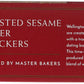 Wellington Toasted Sesame Water Crackers, 4.4-Ounces (Pack of 12)