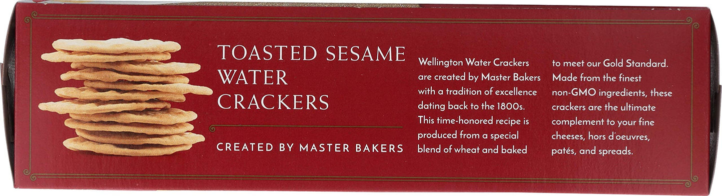 Wellington Toasted Sesame Water Crackers, 4.4-Ounces (Pack of 12)
