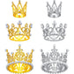 Moxweyeni Crown Cake Topper Set - 6 Pcs Artificial Pearl & Rhinestone Tiara for Birthday, Wedding, Baby Shower - Silver & Gold