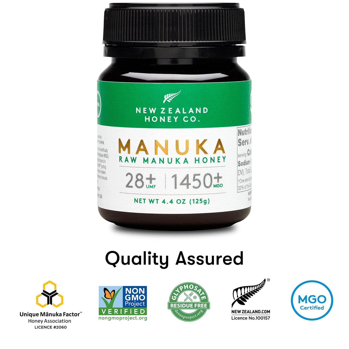 New Zealand Honey Co. Raw Manuka Honey Umf 28+ | Mgo 1450+, Umf Certified / 4.4Oz
