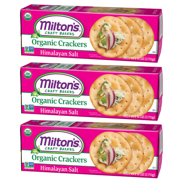 Miltons Craft Bakers Organic Himalayan Salt Crackers - Healthy Crackers, Certified Organic, Non-GMO Project Verified, Kosher, C