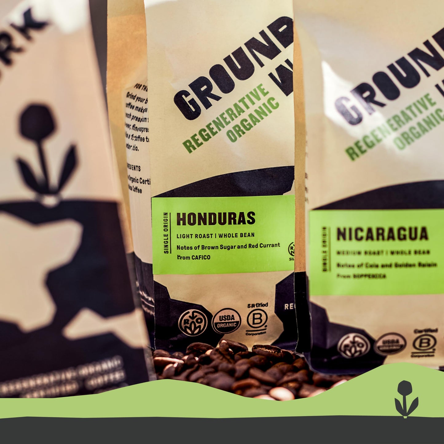 Groundwork Coffee Co Organic Regenerative Honduras Whole Bean Coffee, 10 Oz