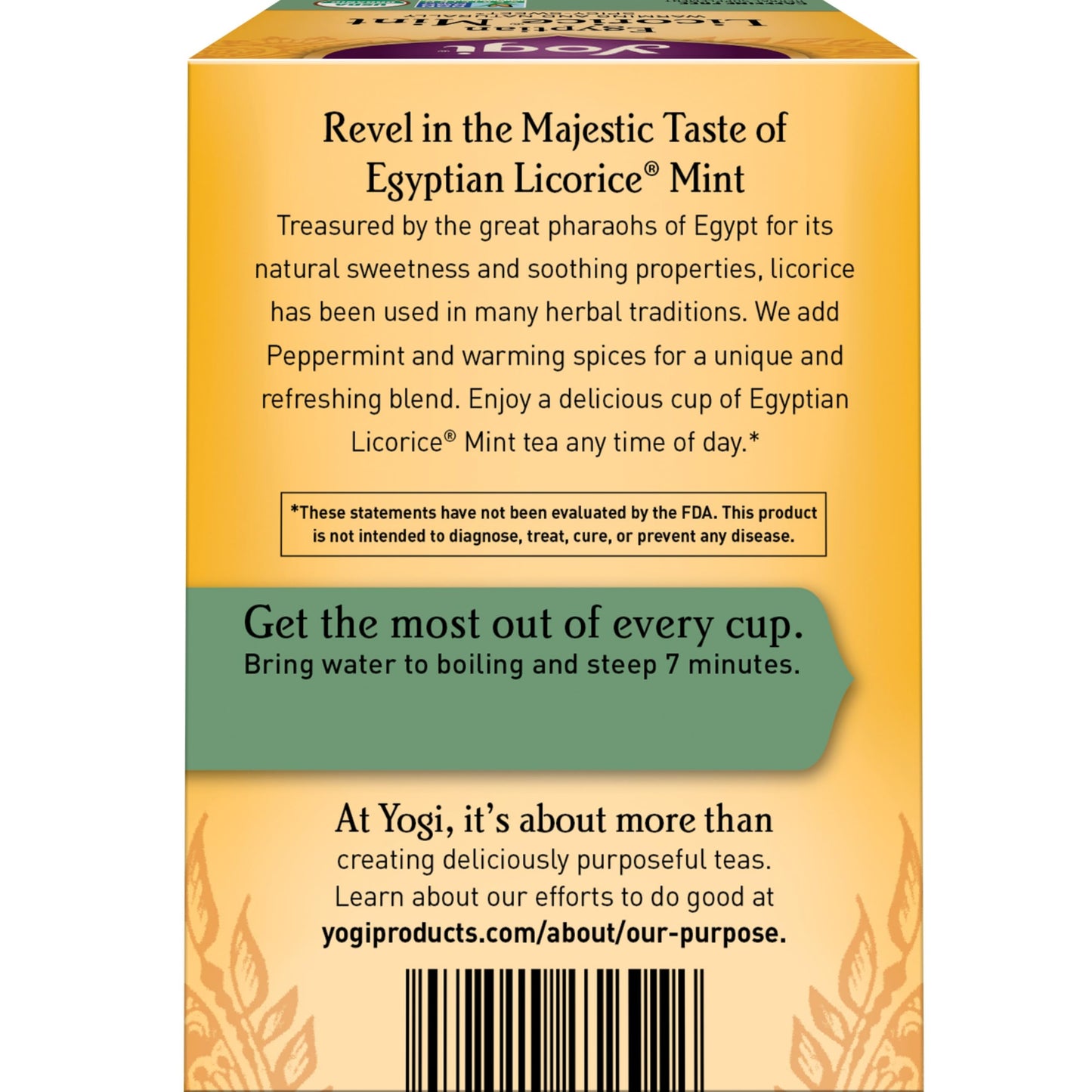 Yogi Tea Egyptian Licorice Mint Tea - Caffeine Free Herbal Tea - 64 Organic Bags - 16 Count (Pack of 4)