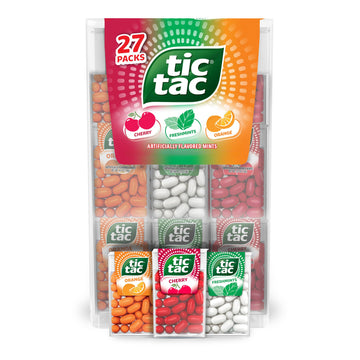 Tic Tac Variety Pack Mega Box, Bulk 27 Packs, Cherry, Freshmints, Orange, Refreshing Fruity Mints, Classic Box, 17.14 oz