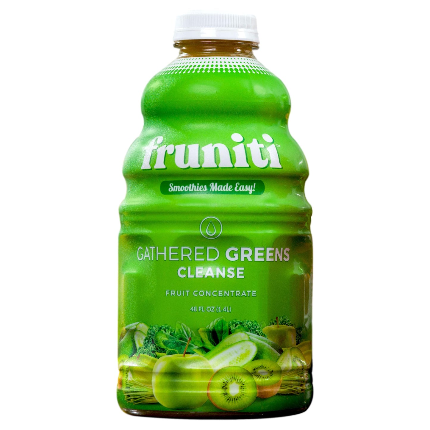 Fruniti Super Greens Smoothie Mix - Natural Cleanse + Detox - No Sugar Added - Fruit + Veggie Puree - Spirulina, Spinach, Kale,