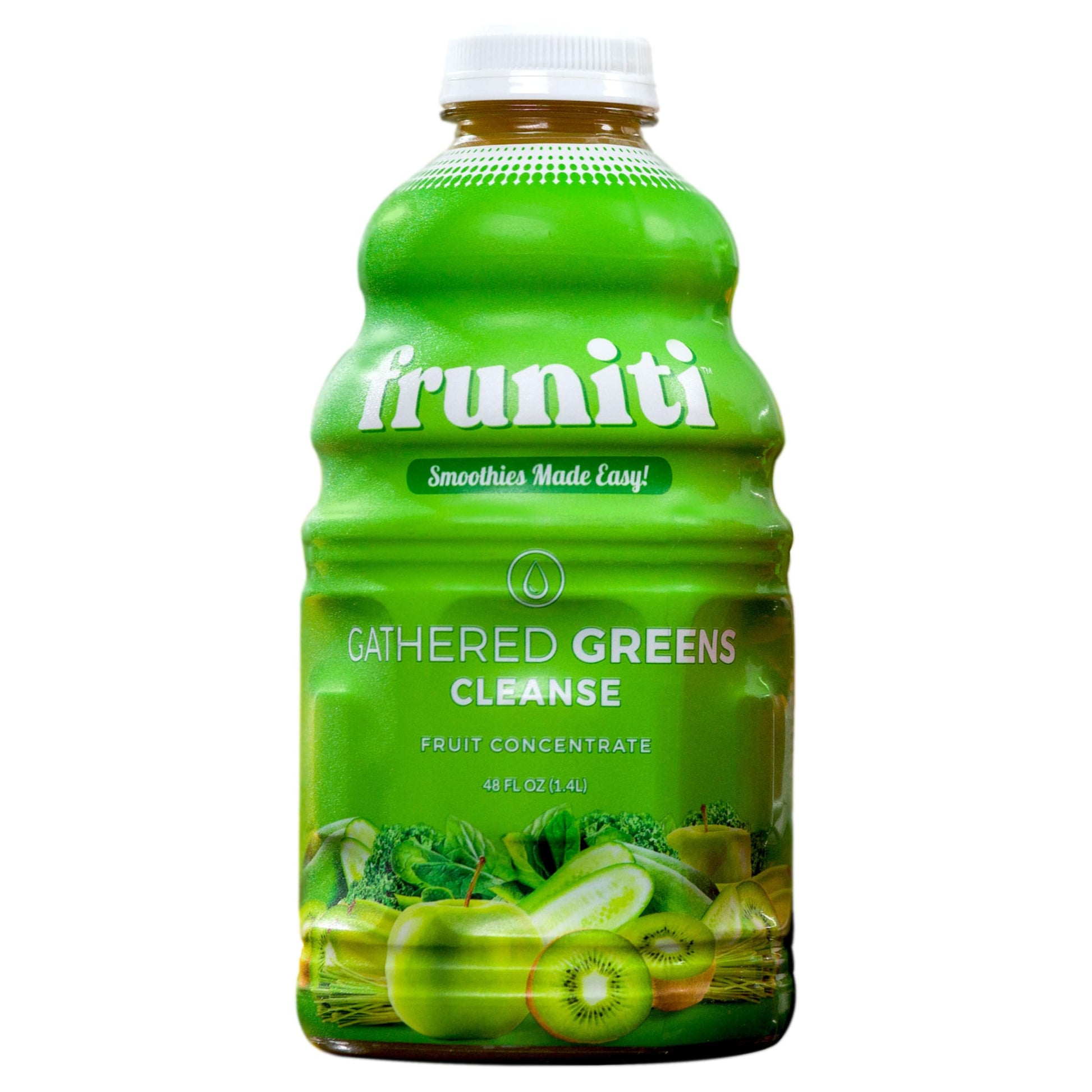 Fruniti Super Greens Smoothie Mix - Natural Cleanse + Detox - No Sugar Added - Fruit + Veggie Puree - Spirulina, Spinach, Kale,