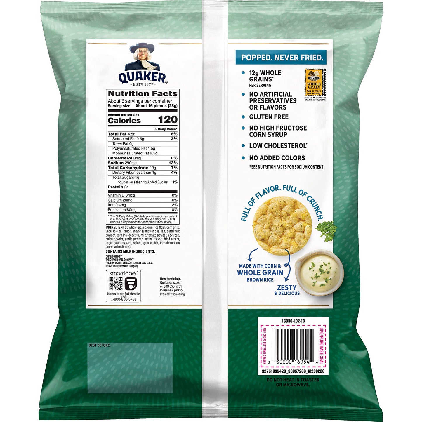 Quaker Rice Buttermilk Ranch, 6.06 Oz
