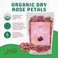Jiva USDA Organic Dried Red Rose Petals 6 Oz (170g) Large Bag - Food Grade, Edible Flowers - Use in Tea, Baking, Making Rose Wat