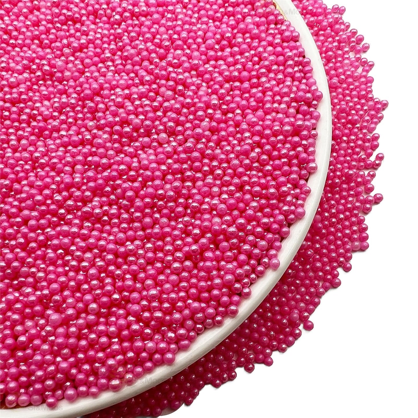 Se Si&Moos Hot Pink Sprinkles Pink Nonpareils Edible Pearls For Cake Decorating Small Pearl Sprinkles Halloween Cake Decorations