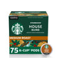 Starbucks K-Cup Coffee Pods, Medium Roast, House Blend For Keurig Coffee Makers, 100% Arabica, 1 Box (75 Pods)
