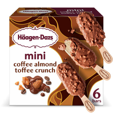 Haagen-Dazs Snack Size Ice Cream Bars,6 Count (Frozen), Coffee Almond Crunch,