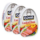 Boneless Cooked Ham in Water by Goya, Pack of 3, 16 oz Cans, Skinless and Ready to Eat Lunch Meat, Fully Cooked Packaged Ham for