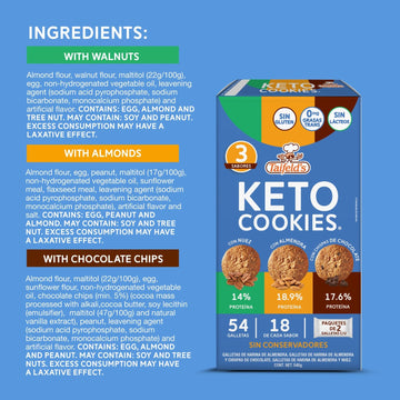 Taifelds Keto Cookies - 3 Flavor Club Pack, 54 Low Carb, Gluten Free, Zero Added Sugar Cookies - Premium Quality Snack