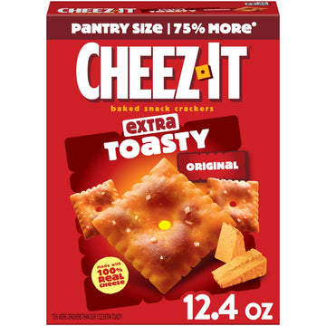 Cheez-It Cheese Crackers, Baked Snack Crackers, Lunch Snacks, Extra Toasty, 12.4oz Box (1 Box)