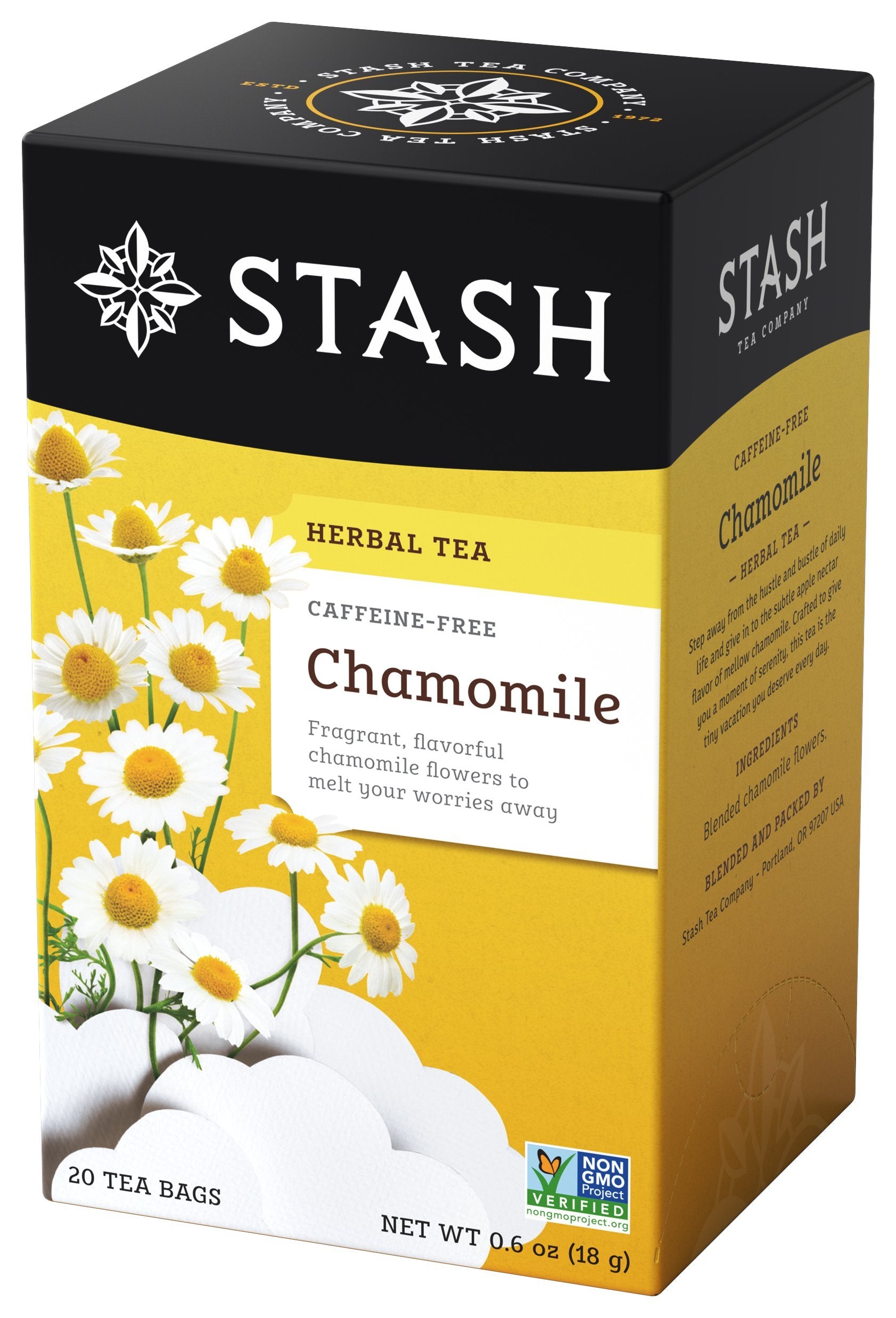 Stash Chamomile Herbal Tea - Caffeine Free, Non-GMO, 20 Count (Pack of 6) - 120 Bags Total