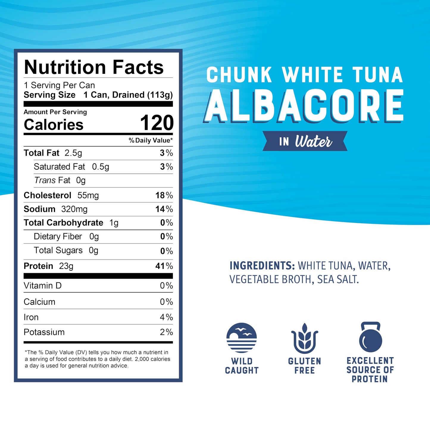Bumble Bee Chunk White Albacore Tuna In Water, 5 Oz Can (Pack Of 24) - Wild Caught Tuna - 23G Protein Per Serving, High In Omega