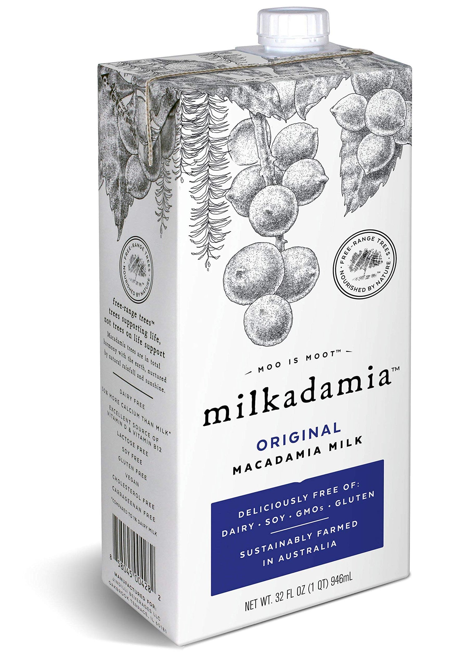 milkadamia Macadamia Milk, Original (Lightly Sweetened) -32 Fl Oz (Pack of 2)
