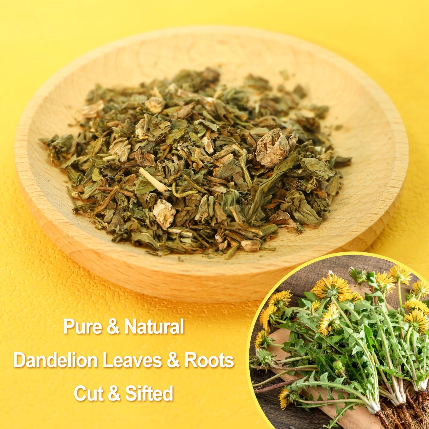 FullChea Dandelion Leaf & Root Tea Bags - 50 Count - Natural, Non-GMO, Caffeine-Free Herbal Tea for Digestion & Immune Support