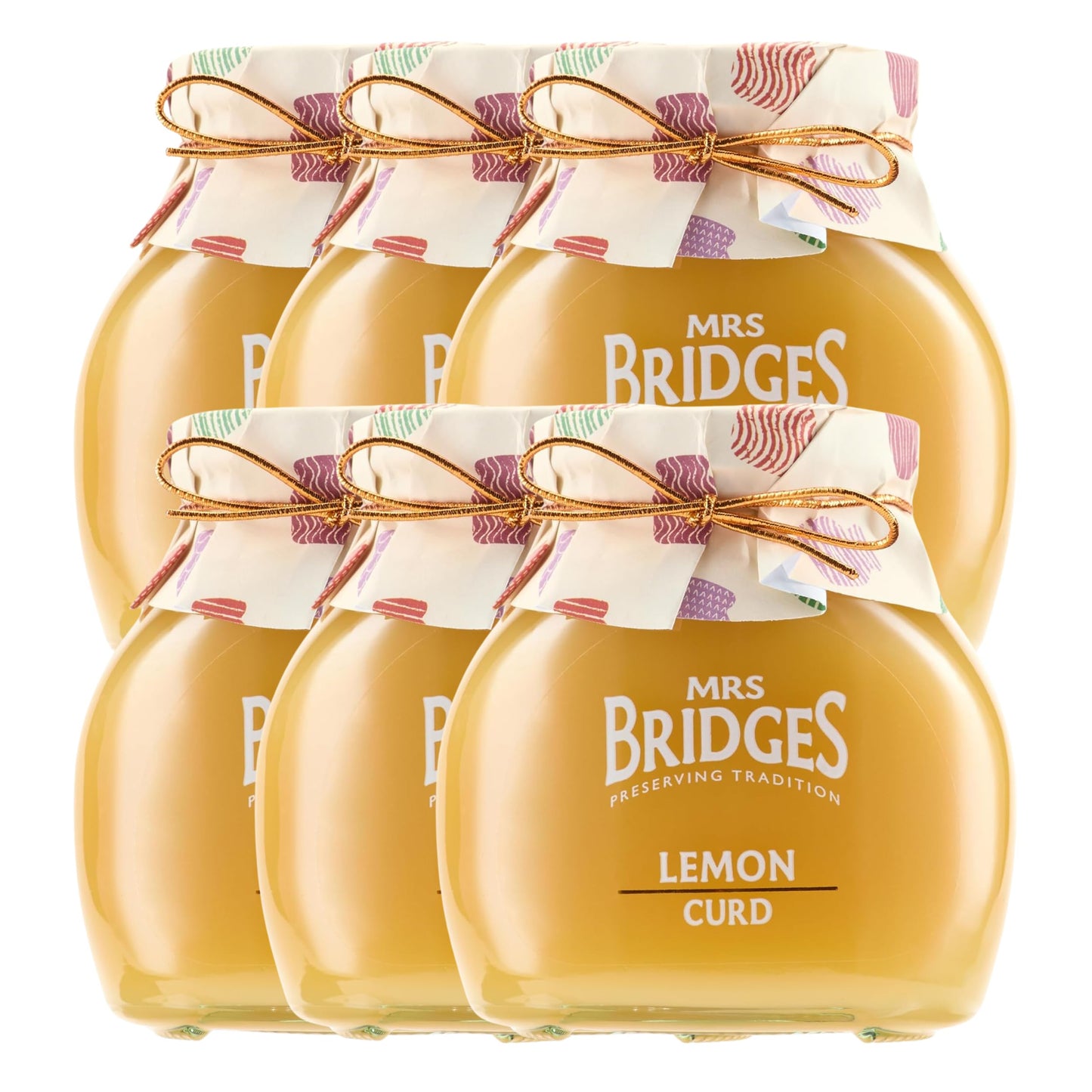 Mrs Bridges Lemon Curd, Made in Scotland, 12oz Jar (Pack of 6)