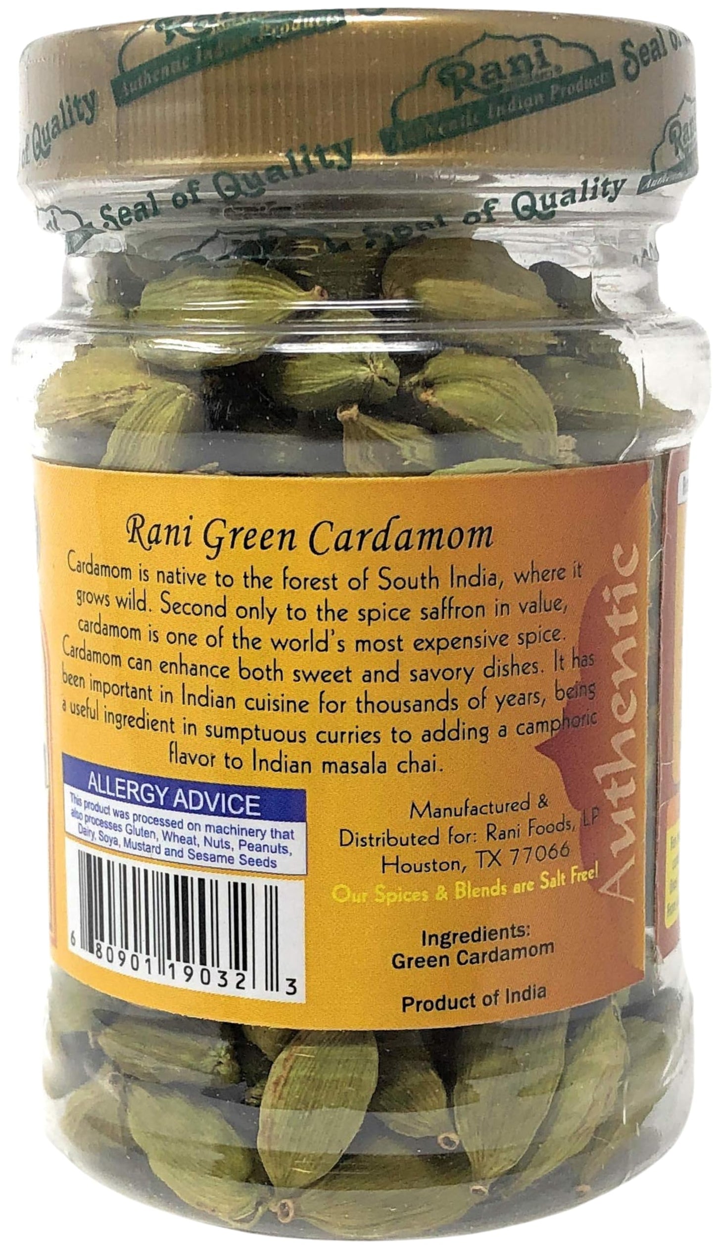 Rani Green Cardamom Pods Spice, All Natural, Vegan, Gluten Friendly, 2oz (Pack of 12), Product of India