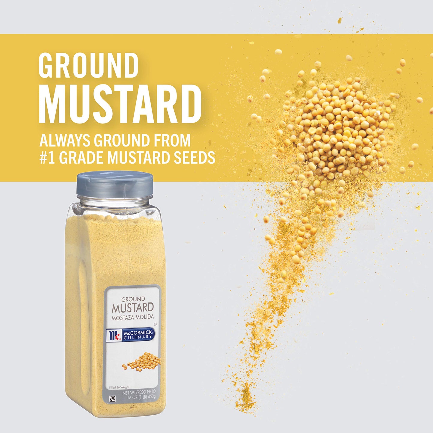 McCormick Culinary Ground Mustard Powder, 16 oz - Sharp Tangy Flavor for Dips and Sauces