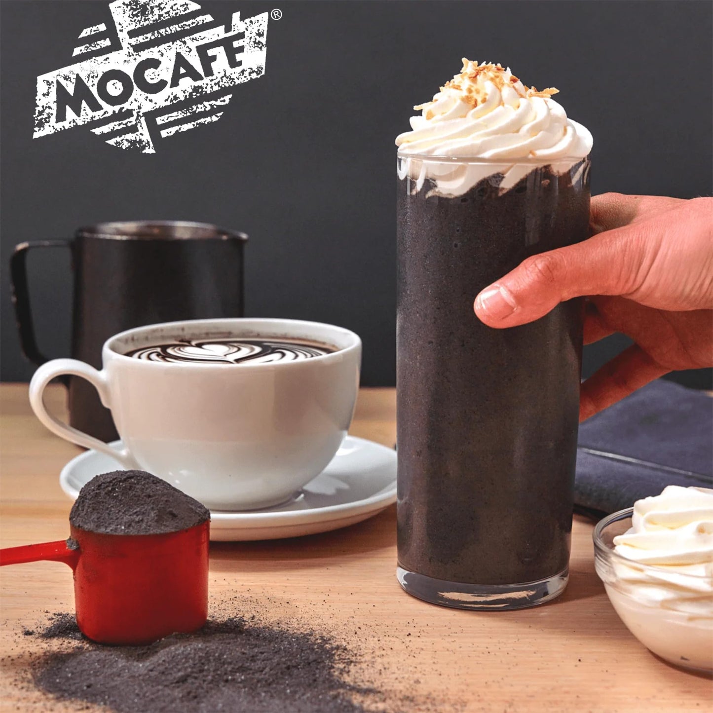 Mocafe Charcoal Mocha Mix, 3-Pound Bag Instant Frappe Mix, Coffee House Style Blended Drink Used In Coffee Shops