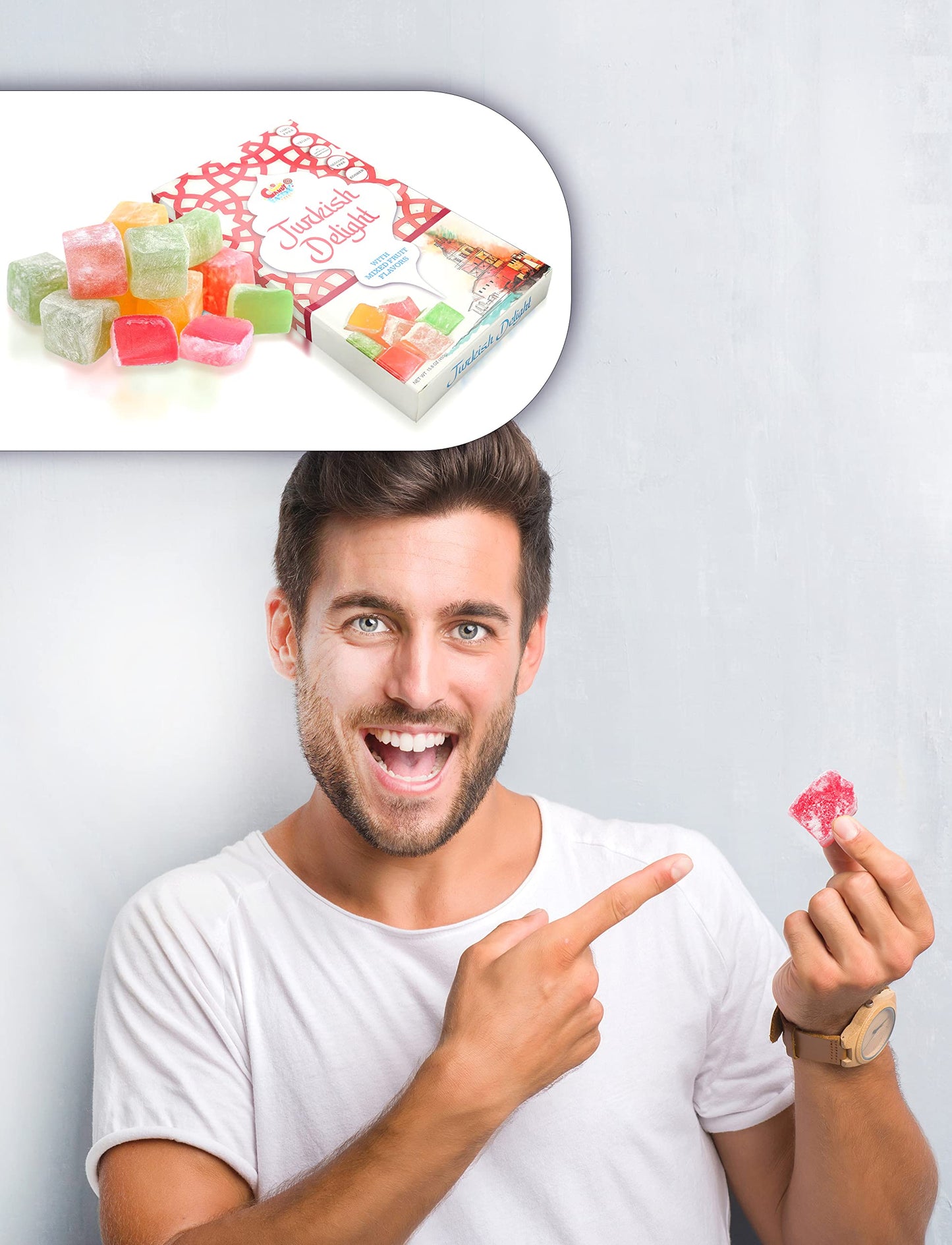 Sarahs Candy Factory Turkish Delight With Assorted Fruit Flavors (15.8 Oz) Gift Box For Everyone