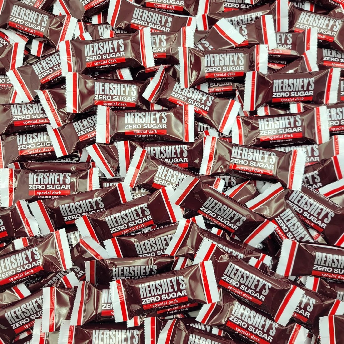 Yummy Chew Hershey Sugar Free Dark Chocolate Miniature Bars - Bulk Pack - 50 Individually Wrapped Pieces - Brown